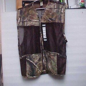 Walls Men's Green Camo Mesh Hunting Shooting Vest Size m/l